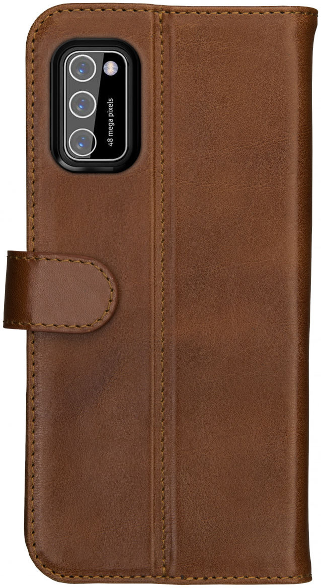 Rosso Deluxe Samsung Galaxy A41 Hoesje Echt Leer Book Case Bruin afbeelding 5