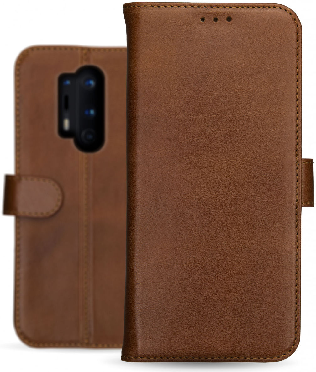 Rosso Deluxe OnePlus 8 Pro Hoesje Echt Leer Book Case Bruin afbeelding 12