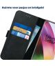 Rosso Deluxe OnePlus 8 Hoesje Echt Leer Book Case Zwart