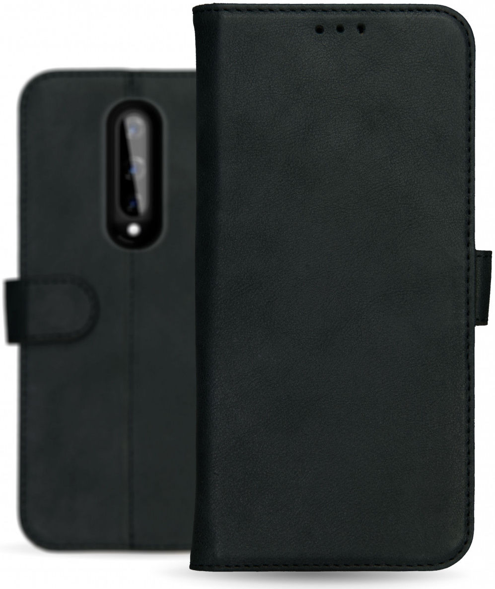 Rosso Deluxe OnePlus 8 Hoesje Echt Leer Book Case Zwart afbeelding 12