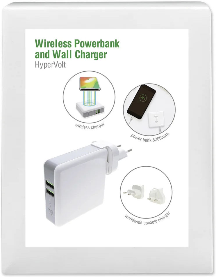 4smarts Powerbank 5.200 mAh met Draadloze Oplader en Reislader Set Wit afbeelding 15