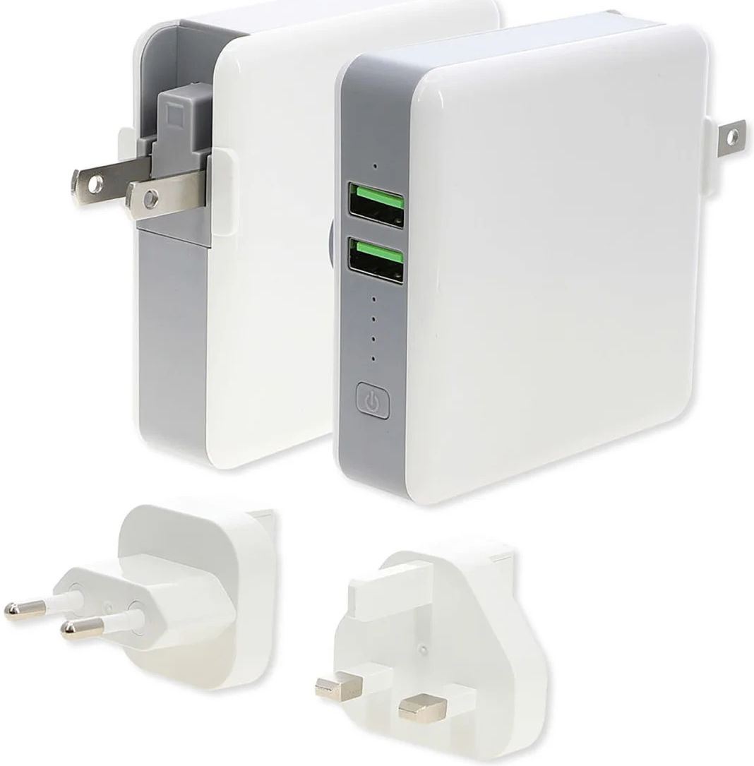4smarts Powerbank 5.200 mAh met Draadloze Oplader en Reislader Set Wit afbeelding 5