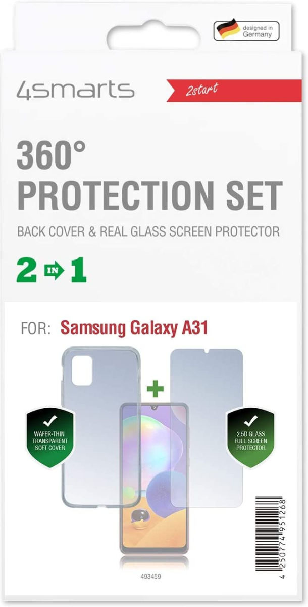 4smarts 360° Limited Protection Set Samsung Galaxy A31 Transparant afbeelding 2