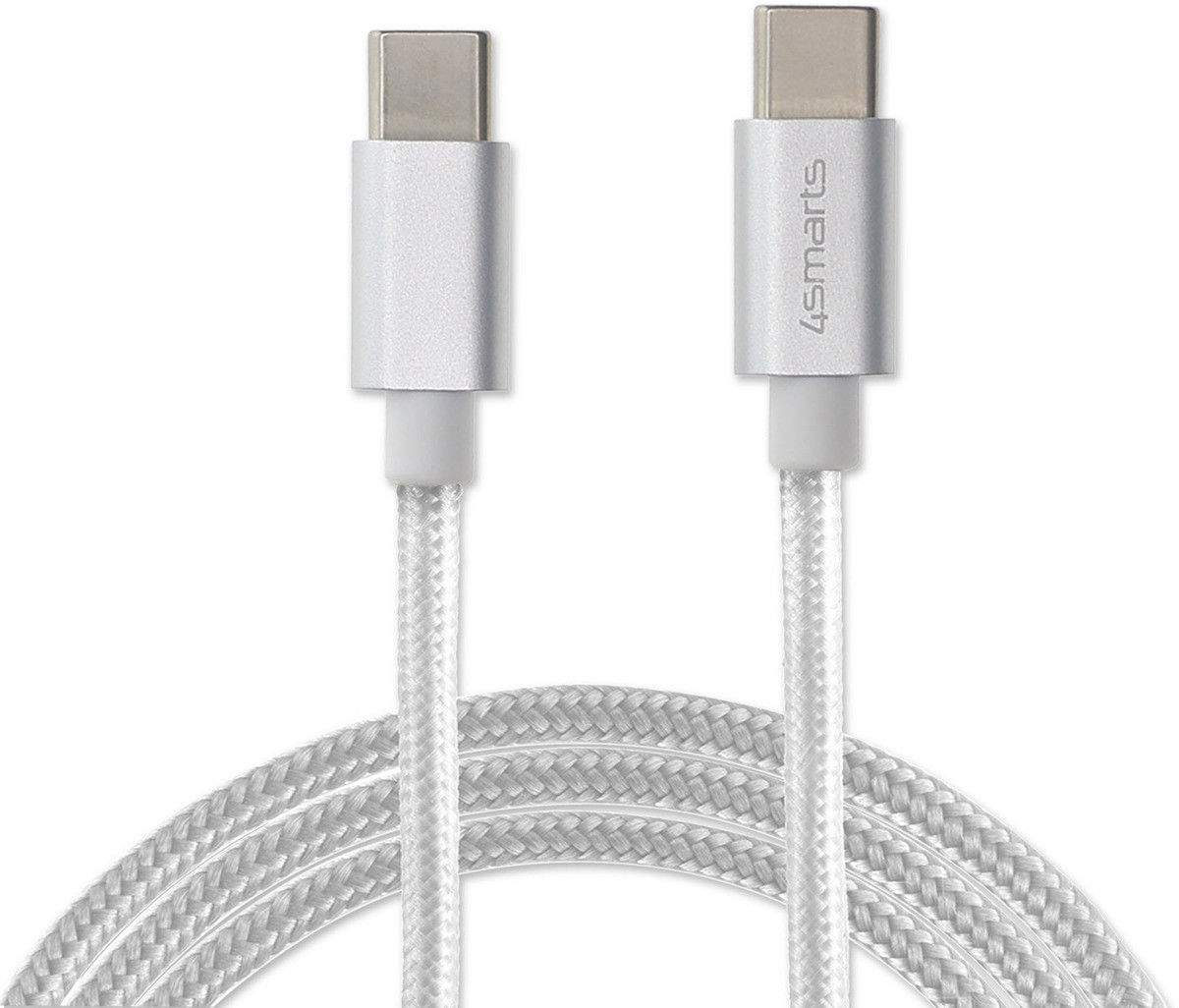 4smarts RAPIDCord USB-C naar USB-C Datakabel 1 Meter Wit afbeelding 1