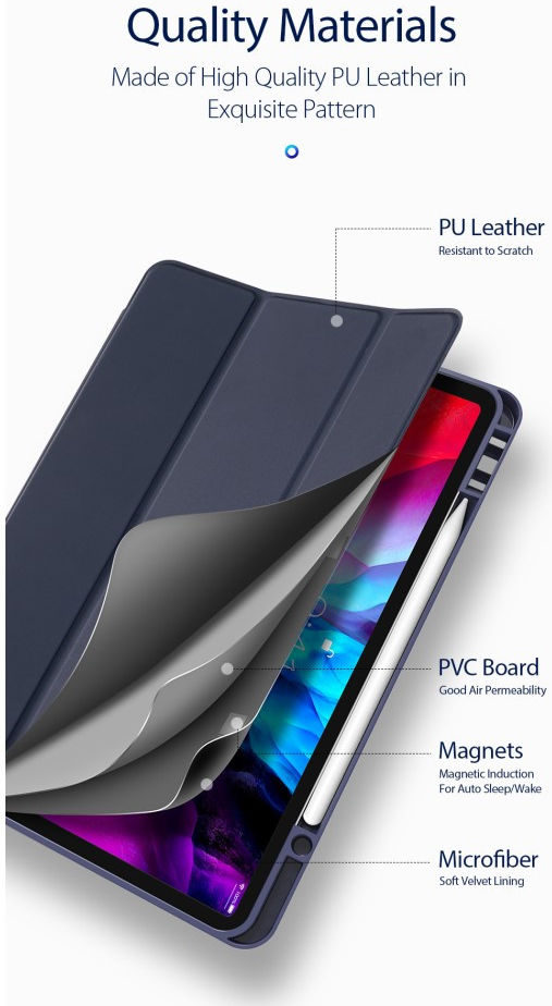 Dux Ducis Osom Apple iPad Pro 12.9 2018 / 2020 Hoesje Tri-fold Zwart afbeelding 16