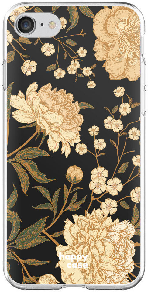 HappyCase Apple iPhone 8 Flexibel TPU Hoesje Gele Rozen Print afbeelding 3