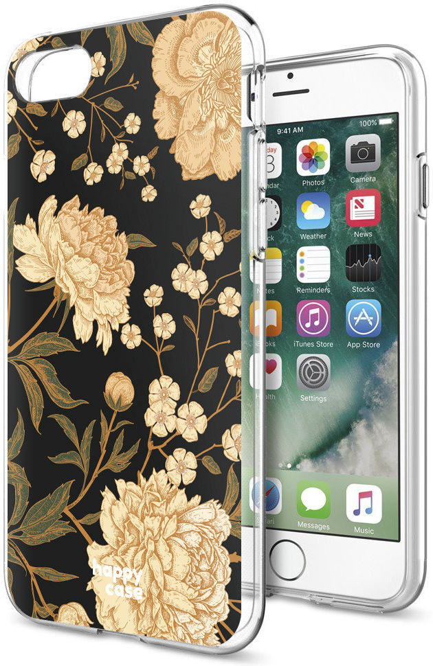 HappyCase Apple iPhone 8 Flexibel TPU Hoesje Gele Rozen Print afbeelding 5