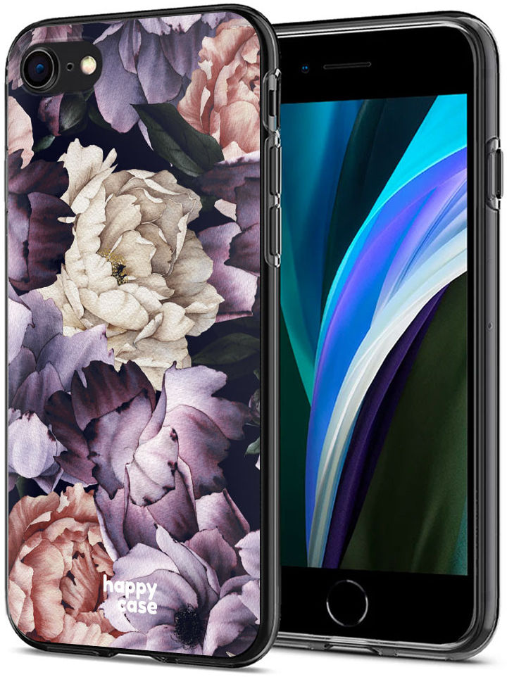 HappyCase Apple iPhone 8 Flexibel TPU Hoesje Flower Print afbeelding 2