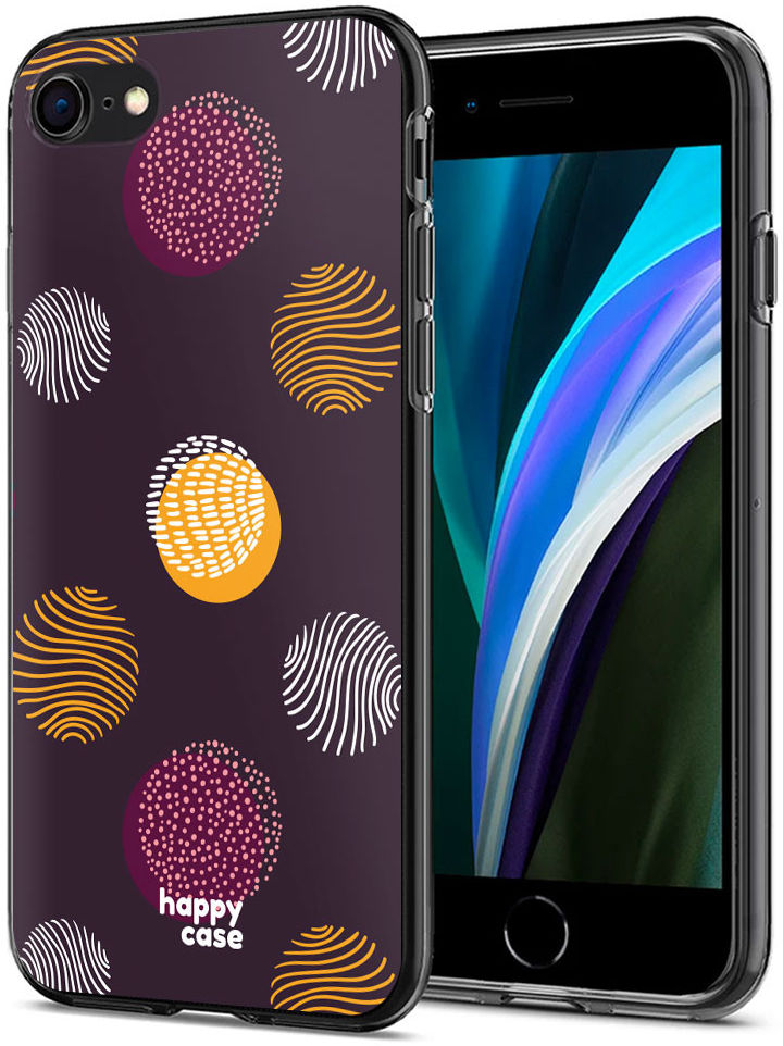 HappyCase Apple iPhone 8 Flexibel TPU Hoesje Cirkels Print afbeelding 2