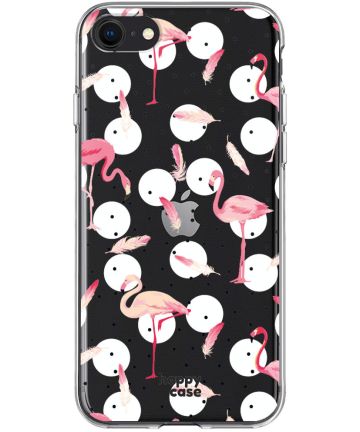 HappyCase Apple iPhone 8 Flexibel TPU Hoesje Flamingo Print Hoesjes