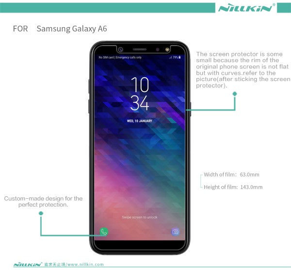 Nillkin Samsung  Galaxy A6 Anti-Fingerprint Screen Protector afbeelding 9