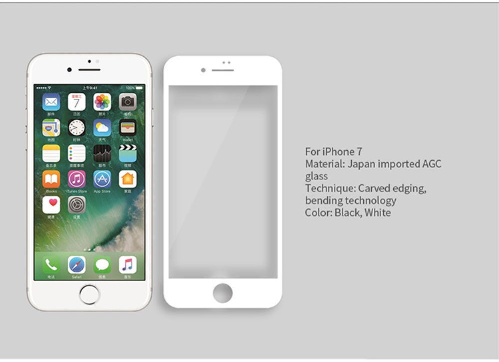 Nillkin 3D iPhone 7 / 8 / SE 2020/2022 Glass Screen Protector Wit afbeelding 3