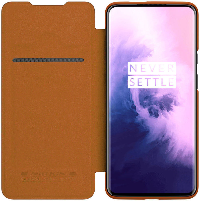 Nillkin Qin Book OnePlus 7T Pro Hoesje Bruin afbeelding 1