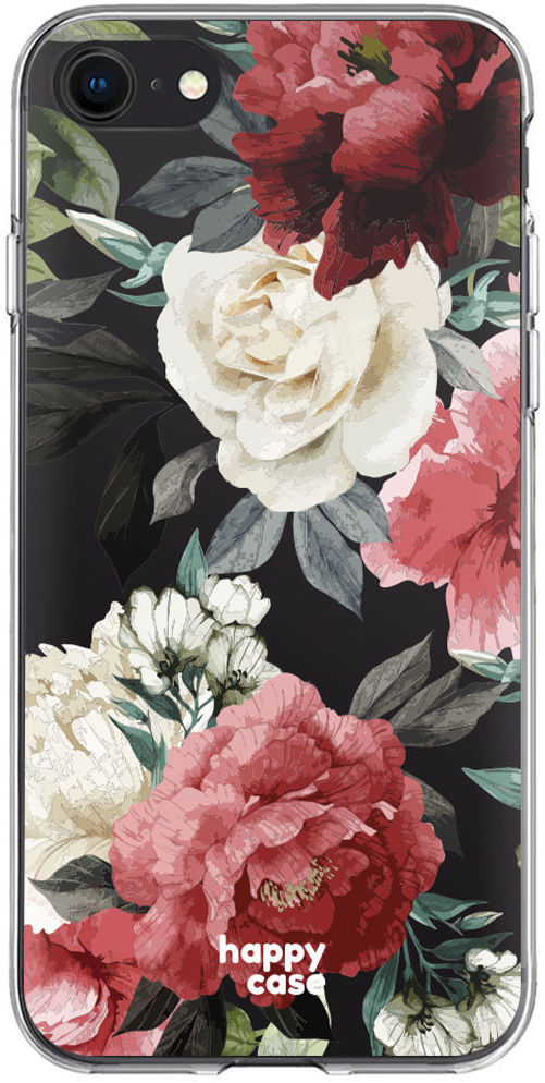 HappyCase iPhone SE 2020/2022 Hoesje Flexibel TPU Rozen Print afbeelding 1
