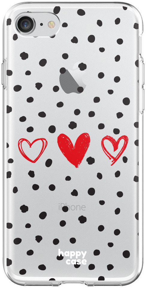 HappyCase iPhone SE 2020/2022 Hoesje Flexibel TPU Stip Hartjes Print afbeelding 4