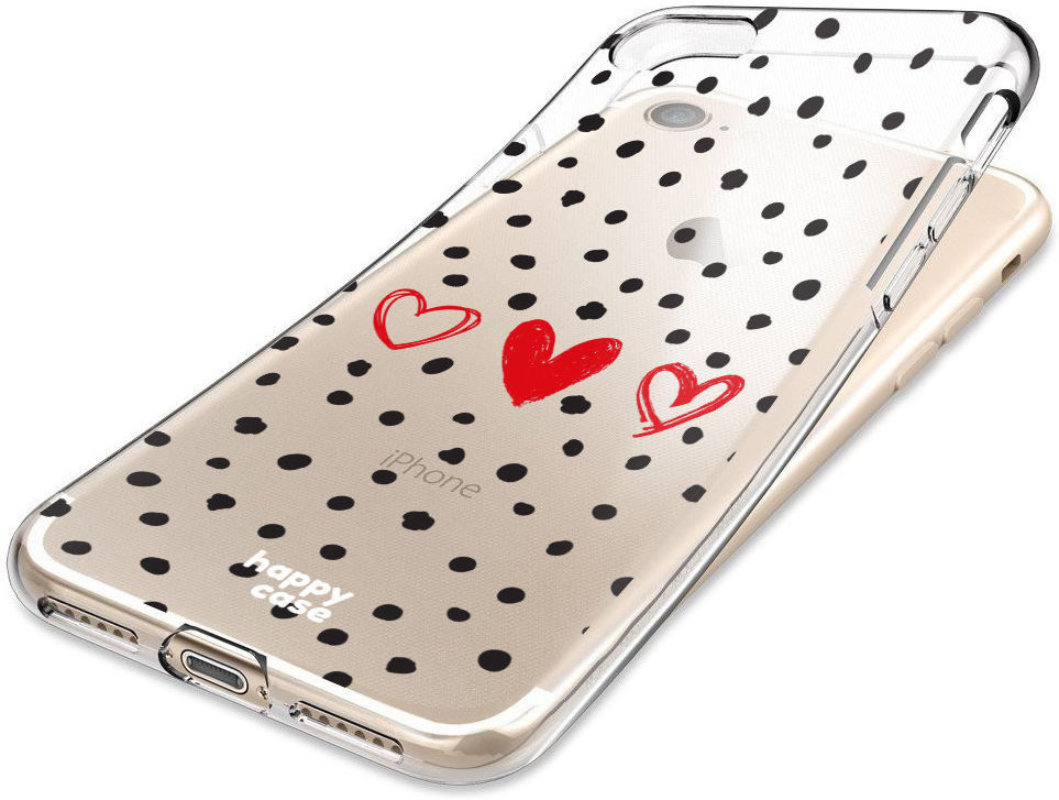 HappyCase iPhone SE 2020/2022 Hoesje Flexibel TPU Stip Hartjes Print afbeelding 7