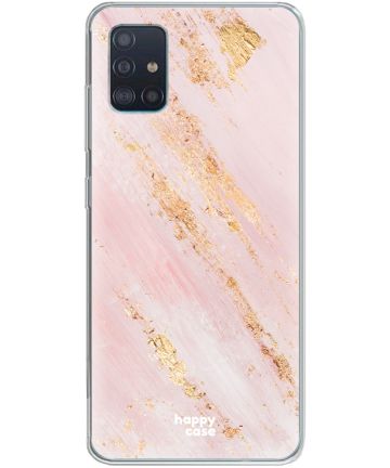 HappyCase Samsung Galaxy A51 Hoesje Flexibel TPU Pink Marmer Print Hoesjes