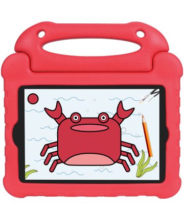 Apple iPad Mini 1/2/3/4/5 Kinder Tablethoes met Handvat Rood Hoesjes