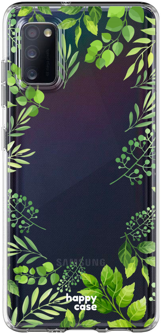 HappyCase Samsung Galaxy A41 Flexibel TPU Hoesje Leaves Print afbeelding 1