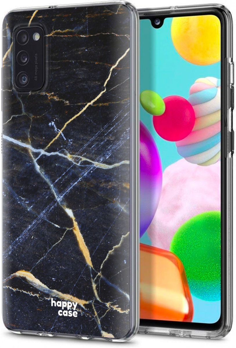HappyCase Samsung Galaxy A41 Flexibel TPU Hoesje Dark Marble print afbeelding 6
