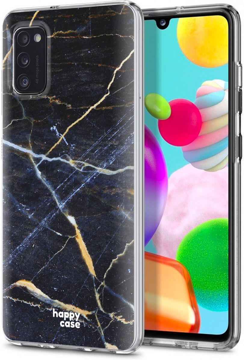 HappyCase Samsung Galaxy A41 Flexibel TPU Hoesje Dark Marble print afbeelding 2