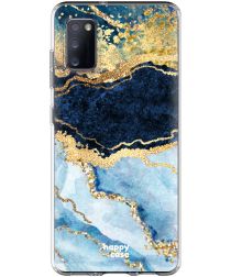 HappyCase Samsung Galaxy A41 Flexibel TPU Hoesje Blue Marble print