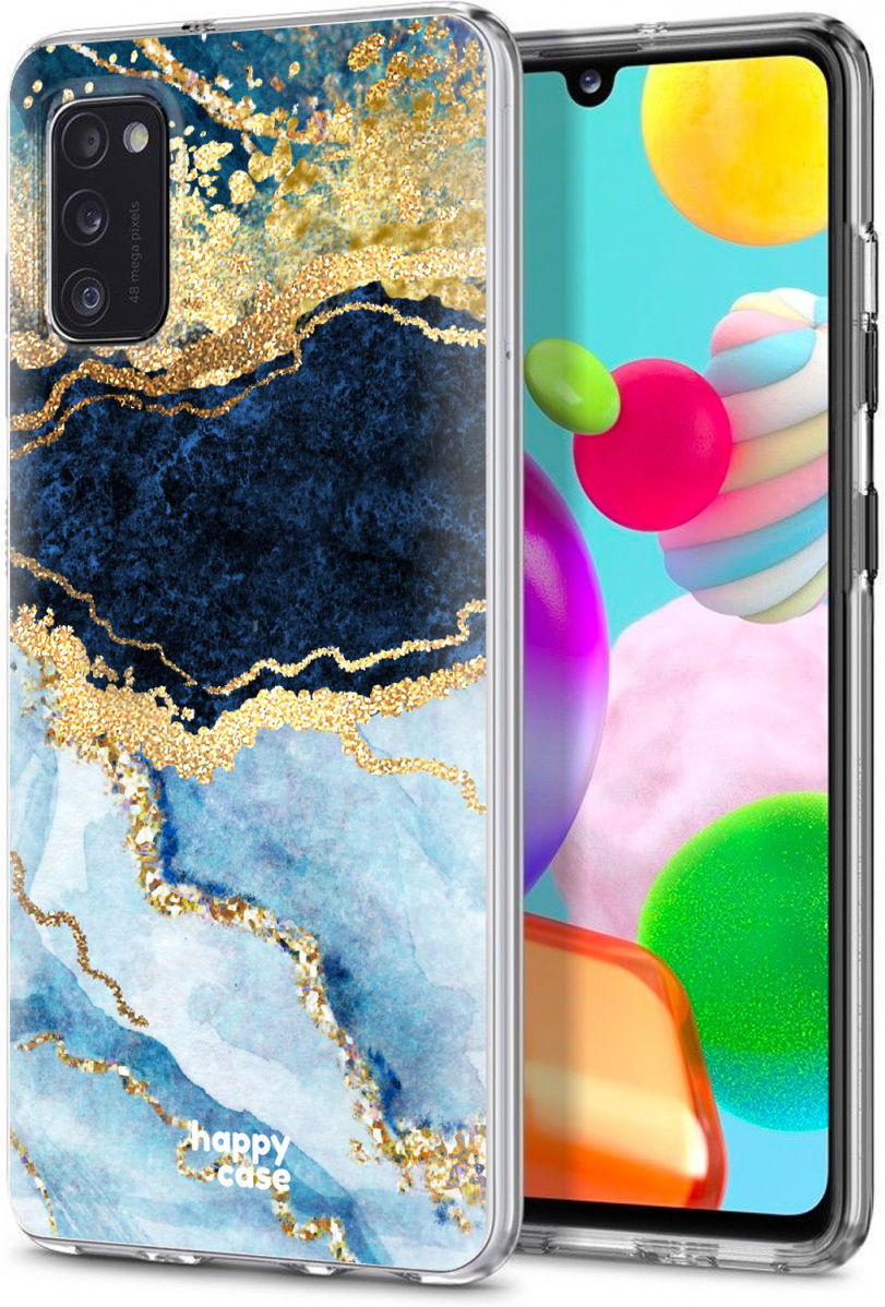 HappyCase Samsung Galaxy A41 Flexibel TPU Hoesje Blue Marble print afbeelding 2