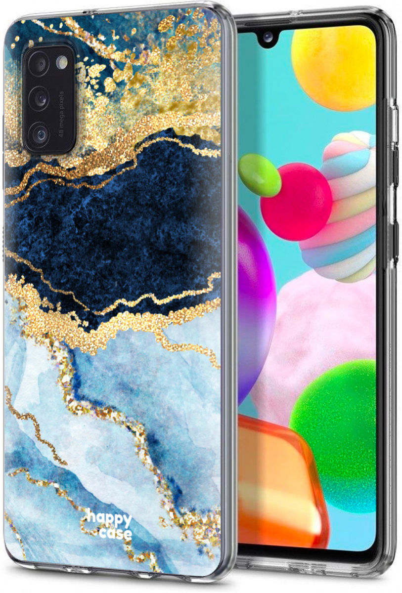 HappyCase Samsung Galaxy A41 Flexibel TPU Hoesje Blue Marble print afbeelding 5