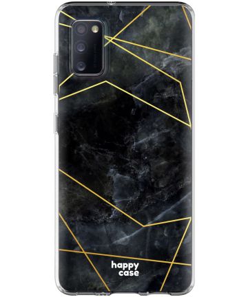 HappyCase Samsung Galaxy A41 Flexibel TPU Hoesje Zwart Marmer print Hoesjes