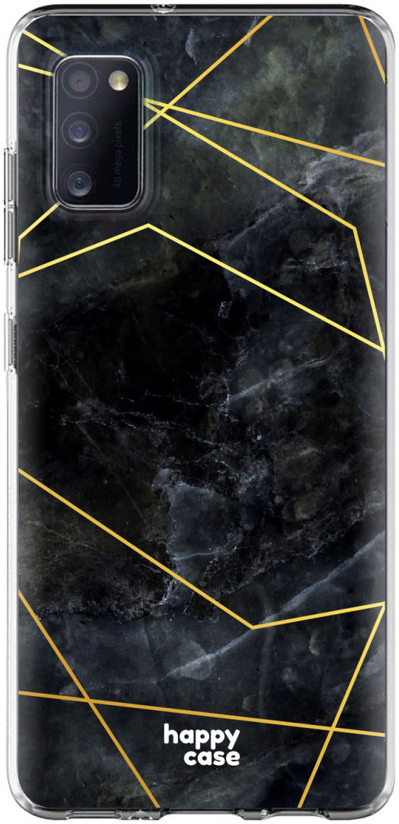 HappyCase Samsung Galaxy A41 Flexibel TPU Hoesje Zwart Marmer print afbeelding 1