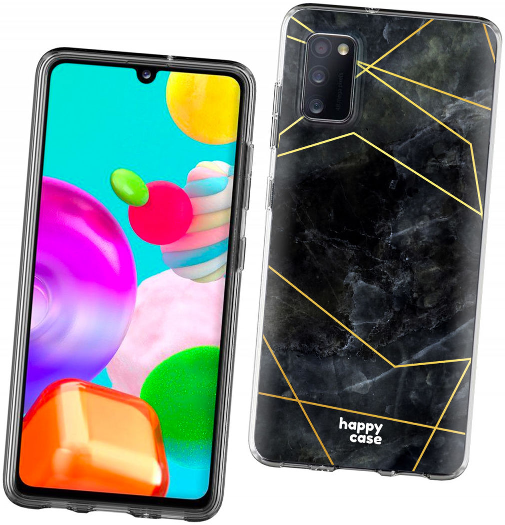 HappyCase Samsung Galaxy A41 Flexibel TPU Hoesje Zwart Marmer print afbeelding 6