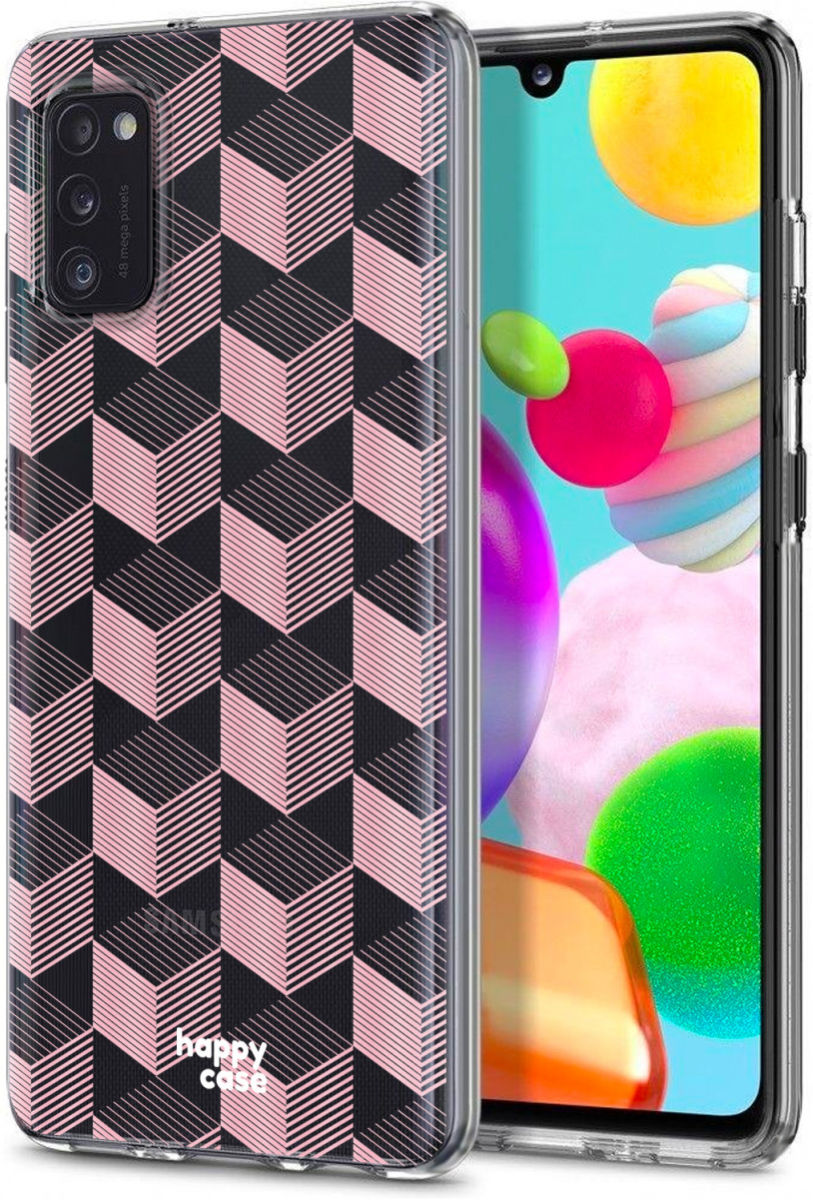 HappyCase Samsung Galaxy A41 Flexibel TPU Hoesje Blokjes print afbeelding 2