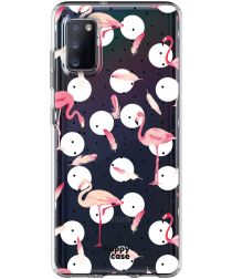 HappyCase Samsung Galaxy A41 Flexibel TPU Hoesje Flamingo print