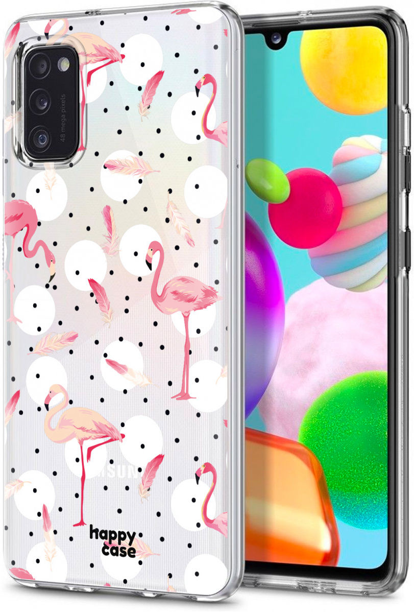HappyCase Samsung Galaxy A41 Flexibel TPU Hoesje Flamingo print afbeelding 5
