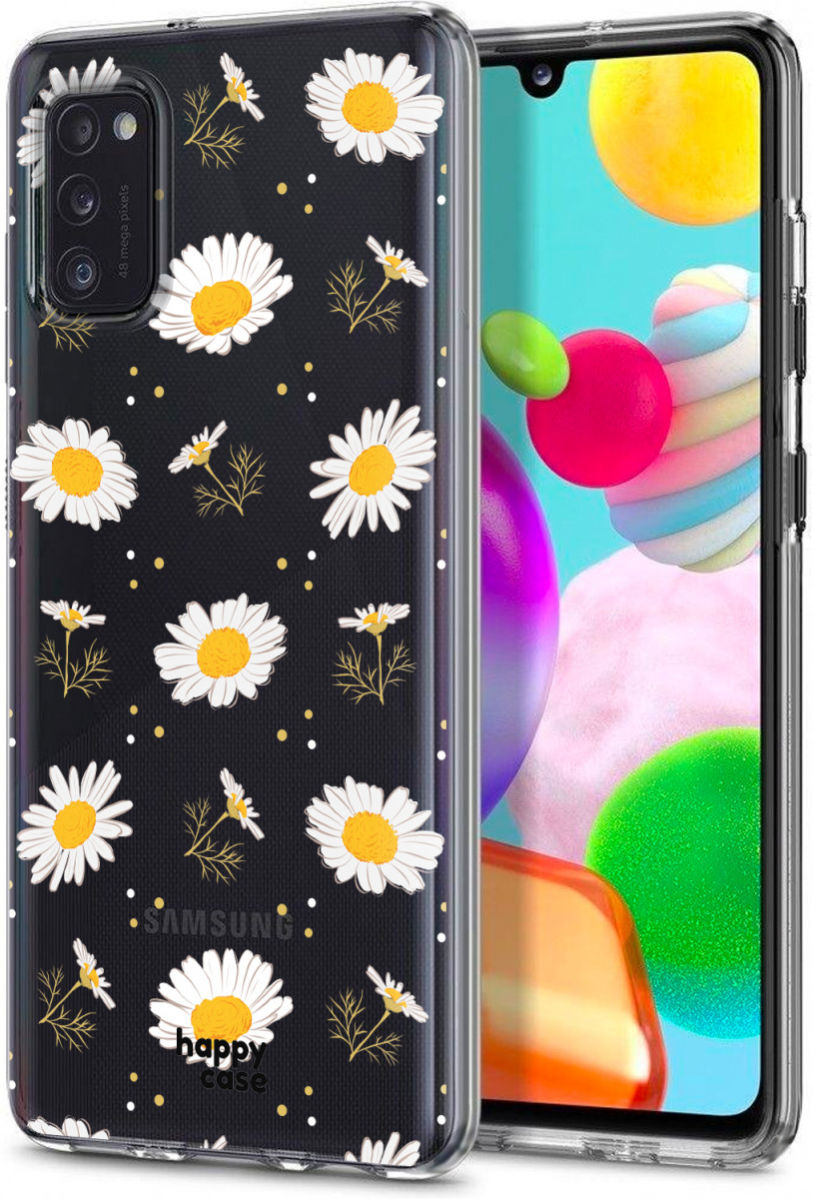 HappyCase Samsung Galaxy A41 Flexibel TPU Hoesje Bloemen print afbeelding 2
