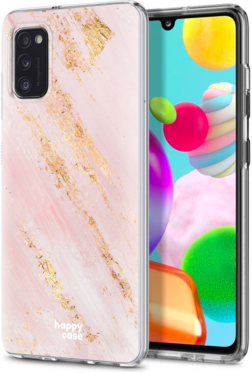 HappyCase Samsung Galaxy A41 Flexibel TPU Hoesje Pink Marmer print afbeelding 7