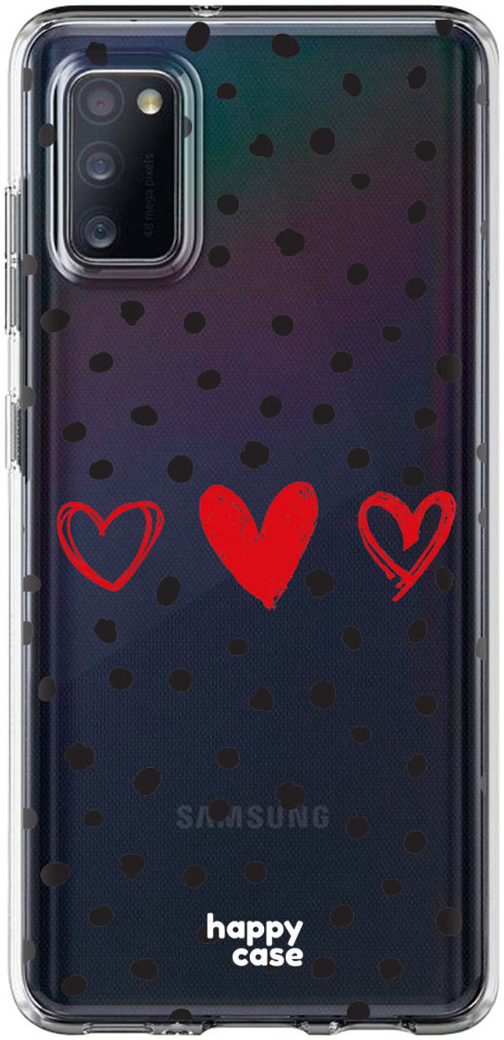 HappyCase Samsung Galaxy A41 Flexibel TPU Hoesje Stip Hartjes print afbeelding 1