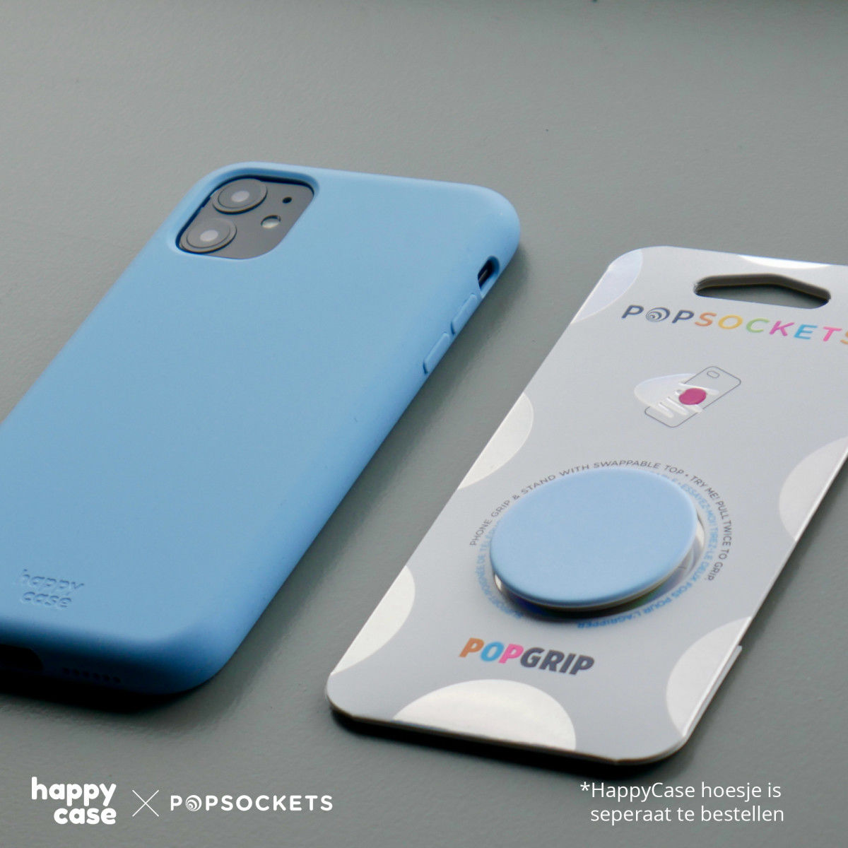 PopSockets X HappyCase PopGrip PopTop Greep en Standaard Blauw afbeelding 11