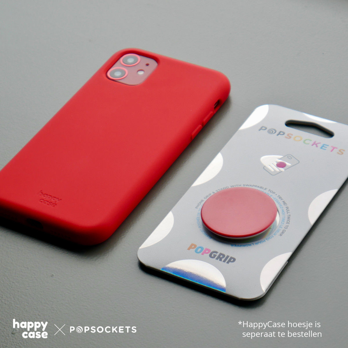 PopSockets X HappyCase PopGrip PopTop Greep en Standaard Rood afbeelding 5