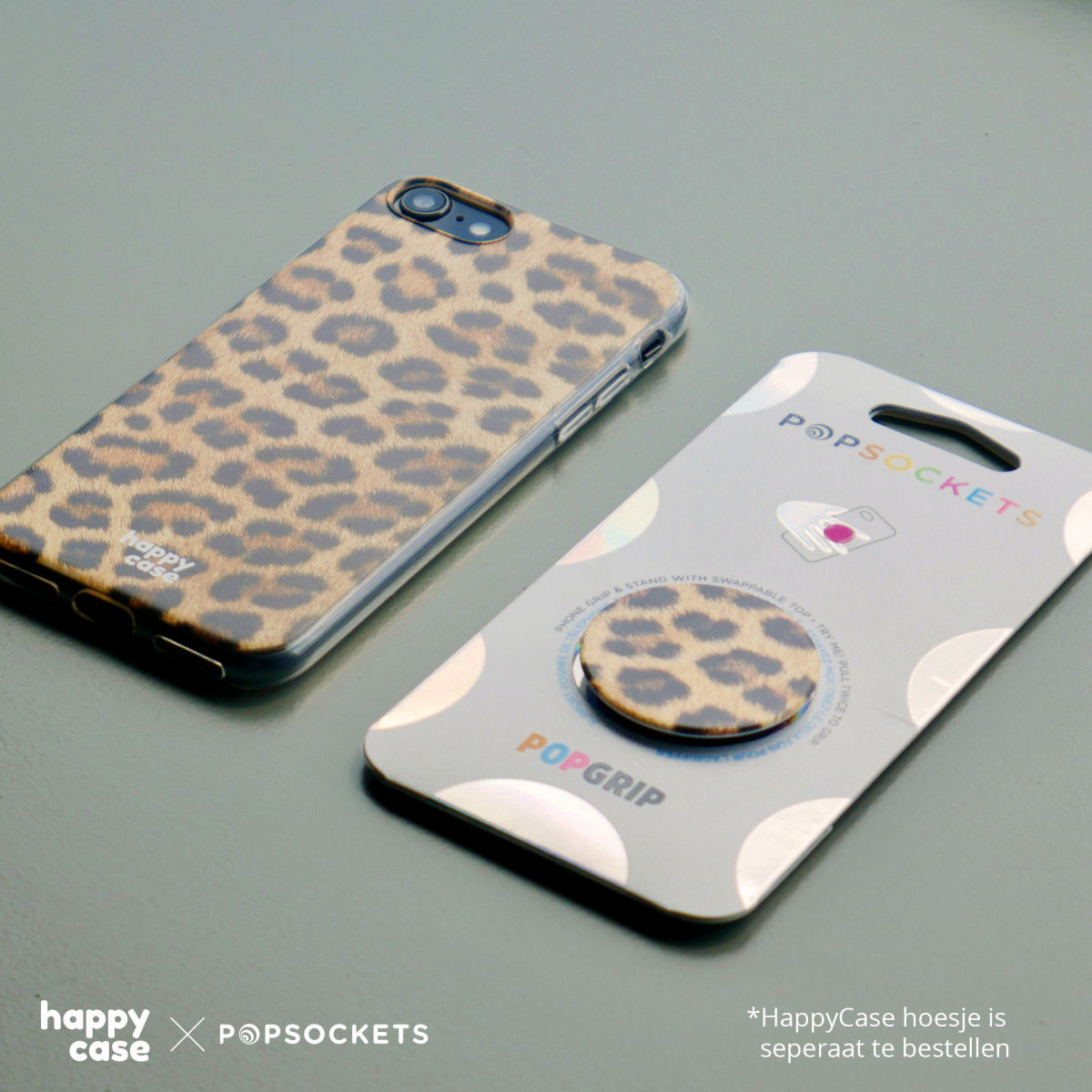 PopSockets X HappyCase PopGrip PopTop Greep en Standaard Wilde Panter afbeelding 5