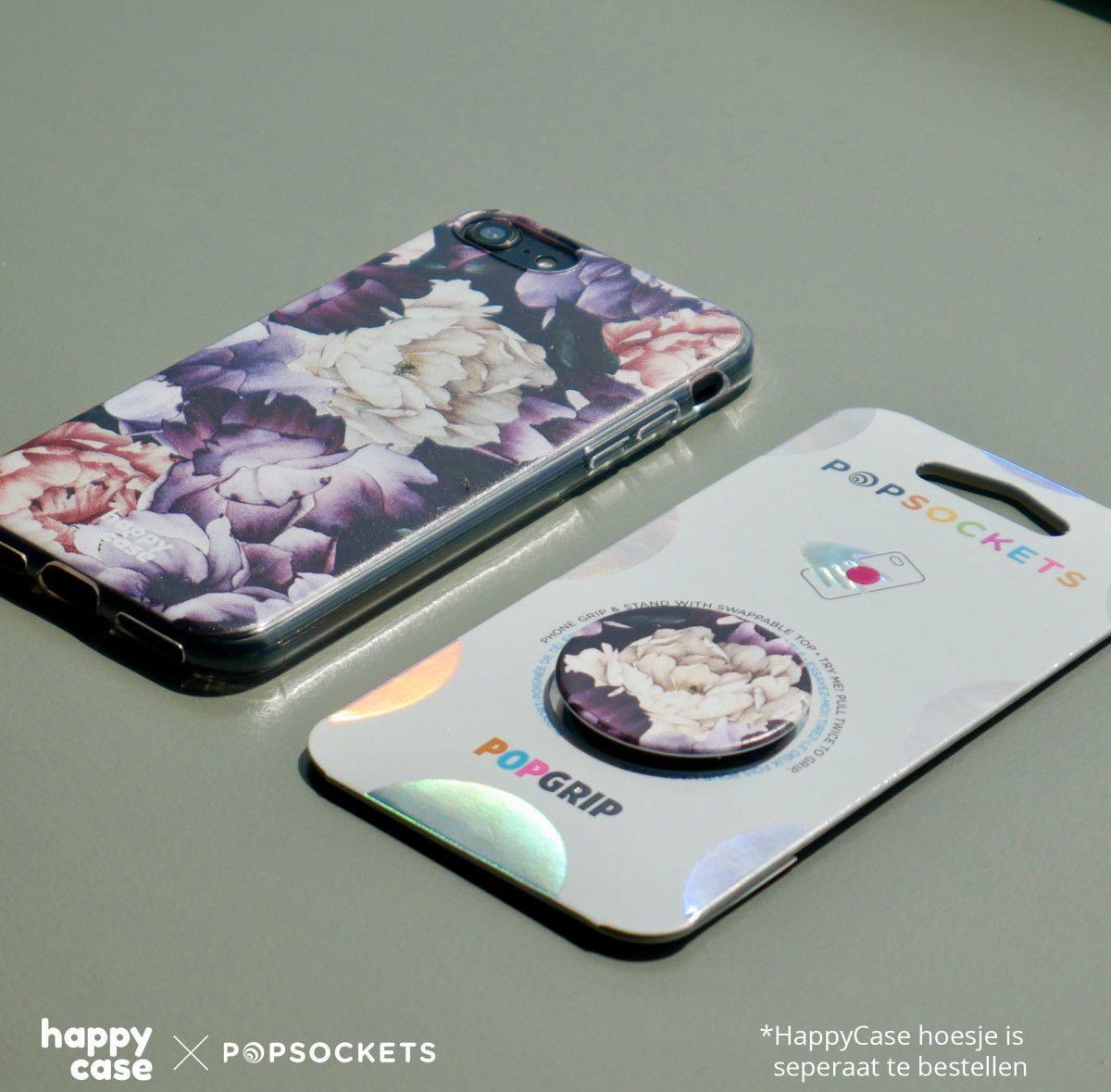 PopSockets X HappyCase PopGrip PopTop Greep en Standaard Flower afbeelding 5