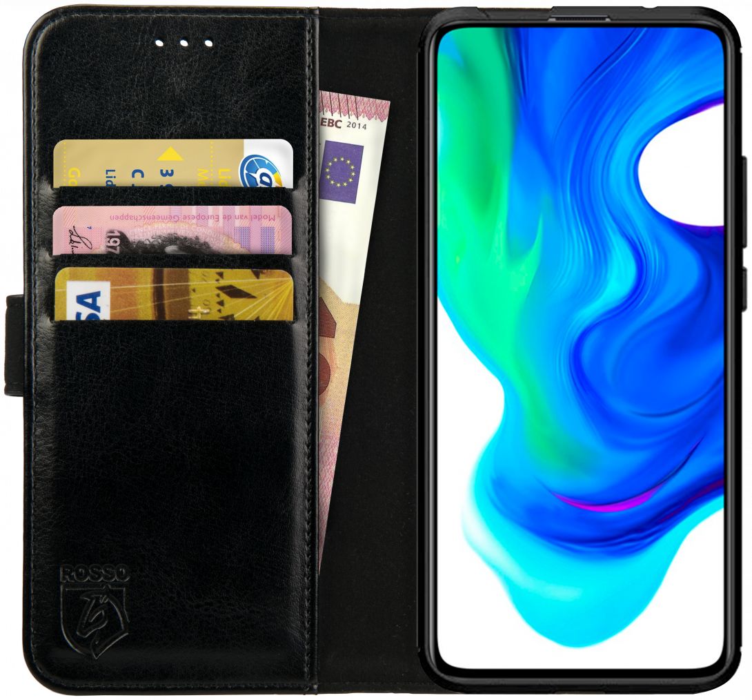 Rosso Element Xiaomi Poco F2 Pro Hoesje Book Cover Zwart afbeelding 1