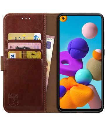Rosso Element Samsung Galaxy A21S Hoesje Book Cover Bruin Hoesjes