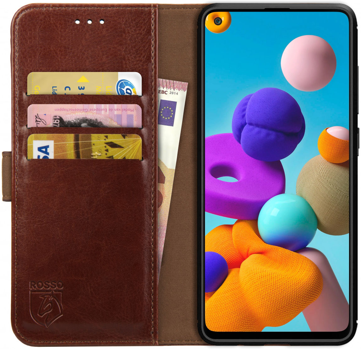 Rosso Element Samsung Galaxy A21S Hoesje Book Cover Bruin afbeelding 1