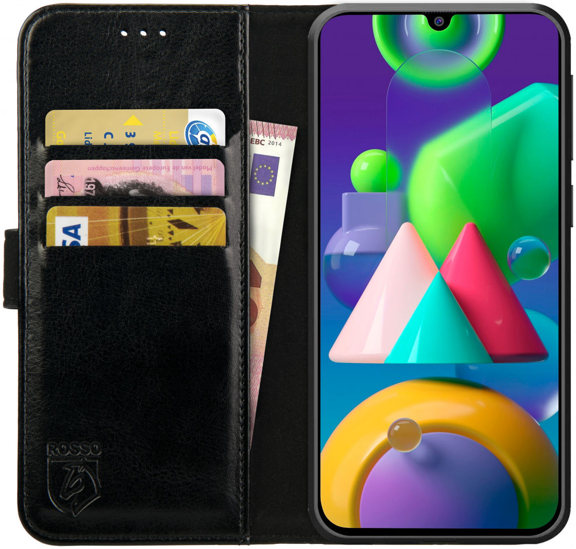 Rosso Element Samsung Galaxy M21 Hoesje Book Cover Zwart afbeelding 1