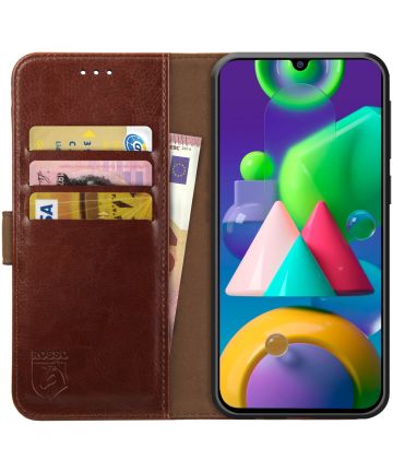 Rosso Element Samsung Galaxy M21 Hoesje Book Cover Bruin Hoesjes