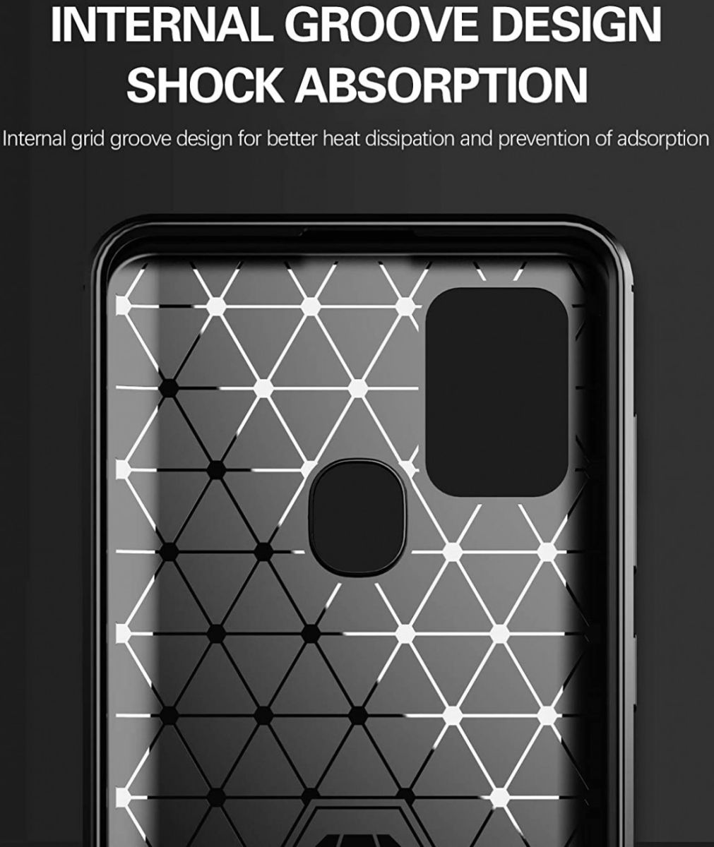 Samsung Galaxy A21S Hoesje Geborsteld TPU Flexibel Zwart afbeelding 6