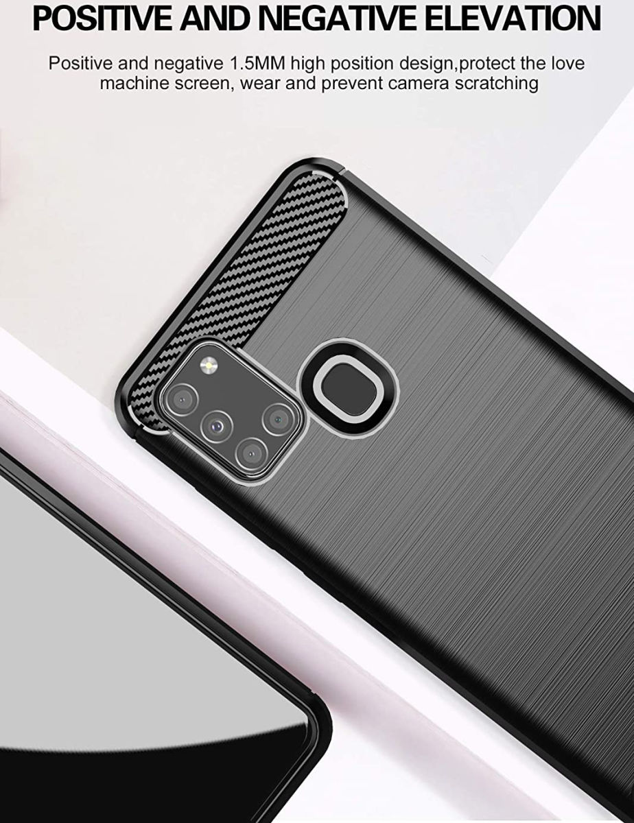 Samsung Galaxy A21S Hoesje Geborsteld TPU Flexibel Zwart afbeelding 7