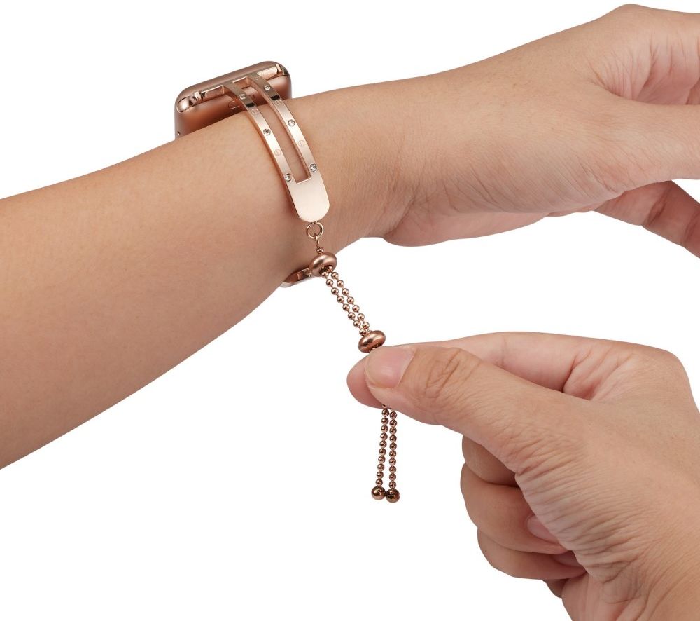 Geschikt voor Apple Watch 41MM Bandje Metalen Armband Roze afbeelding 4