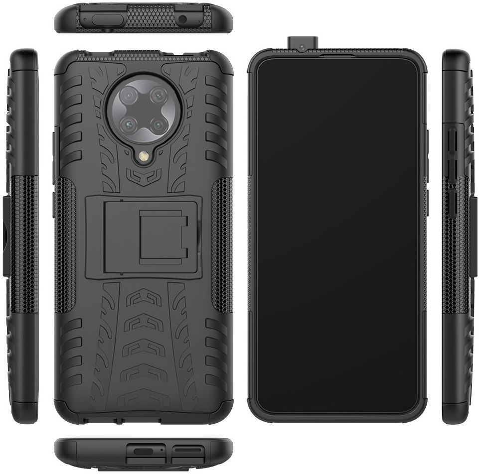 Xiaomi Poco F2 Pro Robuust Hybride Hoesje Zwart afbeelding 9